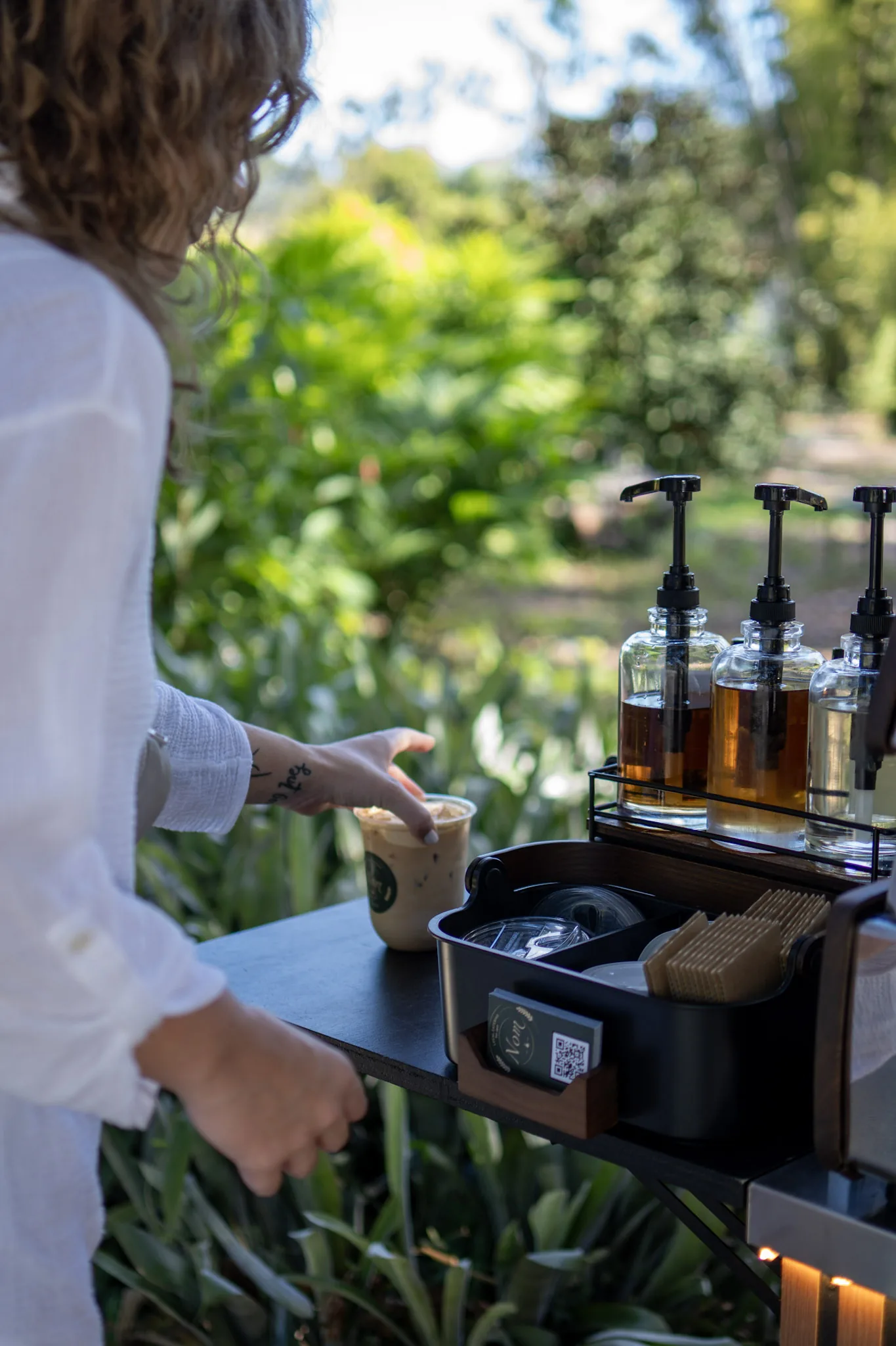 NOM coffee cart drinks